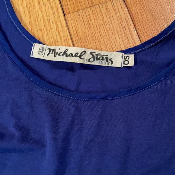 Michael Stars original tee blue cotton and silk one size - Picture 4 of 6